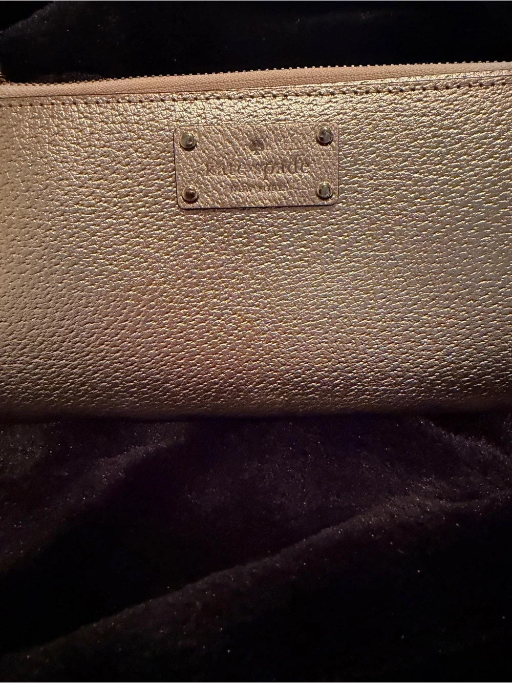 Kate Spade Metallic Rose Gold Wristlet Wallet